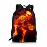 Skull 3D Print School Backpack for Boys Girls Book Bag Casual Shoulder Bags 16Inch
