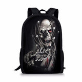 Skull 3D Print School Backpack for Boys Girls Book Bag Casual Shoulder Bags 16Inch