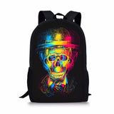 Skull 3D Print School Backpack for Boys Girls Book Bag Casual Shoulder Bags 16Inch