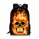 Skull 3D Print School Backpack for Boys Girls Book Bag Casual Shoulder Bags 16Inch