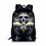 Skull 3D Print School Backpack for Boys Girls Book Bag Casual Shoulder Bags 16Inch