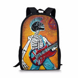 Skull 3D Print School Backpack for Boys Girls Book Bag Casual Shoulder Bags 16Inch
