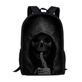 Skull 3D Print School Backpack for Boys Girls Book Bag Casual Shoulder Bags 16Inch