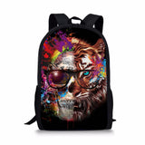 Skull 3D Print School Backpack for Boys Girls Book Bag Casual Shoulder Bags 16Inch