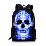 Skull 3D Print School Backpack for Boys Girls Book Bag Casual Shoulder Bags 16Inch