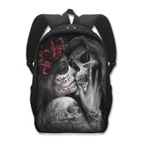 Grim Reaper Skull Backpack for Teenage Boys Children School Bags Punk Women  Travel Bags