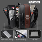 Business Travel Backpack for Men 38L  Expandable Travel Backpacking USB Charging Waterproof Bag