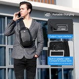 Hard Shell Sling Bag Crossbody Bag For Men Waterproof Anti-theft Men's Shoulder Bag Multifunction USB Charging Chest Bags