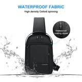 Sling Crossbody Bag For Men Waterproof Casual Chest Bag USB Charging Fit For 9.7 Inch iPad