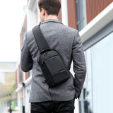 Sling Crossbody Bag For Men Waterproof Casual Chest Bag USB Charging Fit For 9.7 Inch iPad