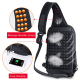 Sling Crossbody Bag USB Charging Crossbody Bags for Men Waterproof Short Trip Male Shoulder Bag