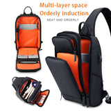 Sling Crossbody Bag USB Charging Crossbody Bags for Men Waterproof Short Trip Male Shoulder Bag