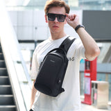Sling Crossbody Bag Shoulder Bag for 9.7" iPad USB Charging Chest Bag Short Trip Water Repellent Crossbody Bag Black
