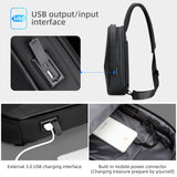 Hard Shell Sling Crossbody Bag Shoulder Bags for Men Black USB Charging Crossbody Bags Water Repellent Casual Travel Messenger Bag