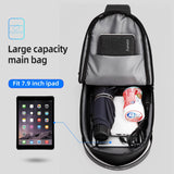 Hard Shell Sling Crossbody Bag Shoulder Bags for Men Black USB Charging Crossbody Bags Water Repellent Casual Travel Messenger Bag