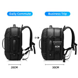 Carry-on Travel Backpack 39L Waterproof USB Charging Port Expandable