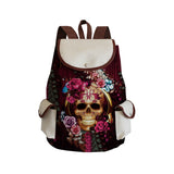 Skull Printed Ladies Backpack Cartoon Fashion School Bag Halloween Children's Backpack
