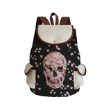 Skull Printed Ladies Backpack Cartoon Fashion School Bag Halloween Children's Backpack