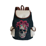 Skull Printed Ladies Backpack Cartoon Fashion School Bag Halloween Children's Backpack