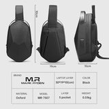 Hard Shell Sling Crossbody Bag Men Shoulder Bag Anti-theft Water-repellent Crossbody Bag Short Trip Bag USB Charging
