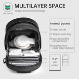 Hard Shell Sling Crossbody Bag Men Shoulder Bag Anti-theft Water-repellent Crossbody Bag Short Trip Bag USB Charging