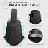 Hard Shell Sling Crossbody Bag Men Shoulder Bag Anti-theft Water-repellent Crossbody Bag Short Trip Bag USB Charging
