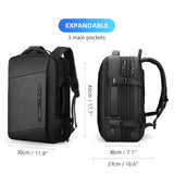 Carry-on Travel Backpack with Raincoat Expandable 38L USB Charging Multi-layer Space Laptop Backpack