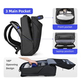 Business Travel Laptop Backpack for Men USB Charging  Port Waterproof 15.6 inch