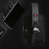 Sling Crossbody Bag for Men USB Charging Shoulder Bag Water Resistant Oxford Crossbody Bag