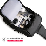 Sling Crossbody Bag for Men USB Charging Shoulder Bag Water Resistant Oxford Crossbody Bag