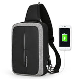 Sling Crossbody Bag Business Shoulder bag High Capacity Chest Bag USB Recharging