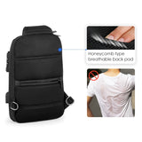 Sling Crossbody Bag TSA Lock Crossbody Men Bags Waterproof USB Charging Shoulder Pack Short Trip Messenger Bag