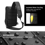 Sling Crossbody Bag Backpack Multi-layer Sling Bag Waterproof Shoulder Bag
