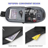 Sling Crossbody Bag Splashproof Anti-theft USB Charging Casual Bag for Men Black