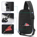 Sling Crossbody Bag Splashproof Anti-theft USB Charging Casual Bag for Men Black