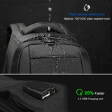 Anti-theft Laptop Backpack for Men Hidden Pocket Travel 15.6 inch USB Charging Waterproof Travel Bags