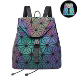 Women Laser Luminous Backpack Shoulder Bag Folding Student School Bags For Teenage Girl