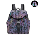 Women Laser Luminous Backpack Shoulder Bag Folding Student School Bags For Teenage Girl