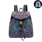 Women Laser Luminous Backpack Shoulder Bag Folding Student School Bags For Teenage Girl