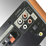 Hseok R1280DB Powered Bluetooth Bookshelf Speakers - Optical Input - Wireless Studio Monitors - 4 Inch Near Field Speaker - 42w RMS - Wood Grain