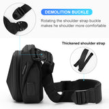 Hard Shell Sling Crossbody Bags USB Charging Shoulder Bags for Men Anti-Theft Waterproof Short Trip Chest Bag