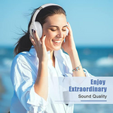 Hseok Bluetooth Headphones Over Ear,BERIBES 65H Playtime and 6 EQ Music Modes Wireless Headphones with Microphone,HiFi Stereo Foldable Lightweight Headset, Deep Bass  (White)