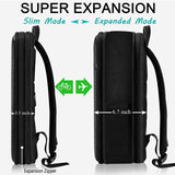 Leather Backpack Slim 15.6 Inch with USB Charging Port Anti-Theft Business Travel Backpack